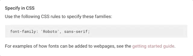 CSS Google Font Schriftname